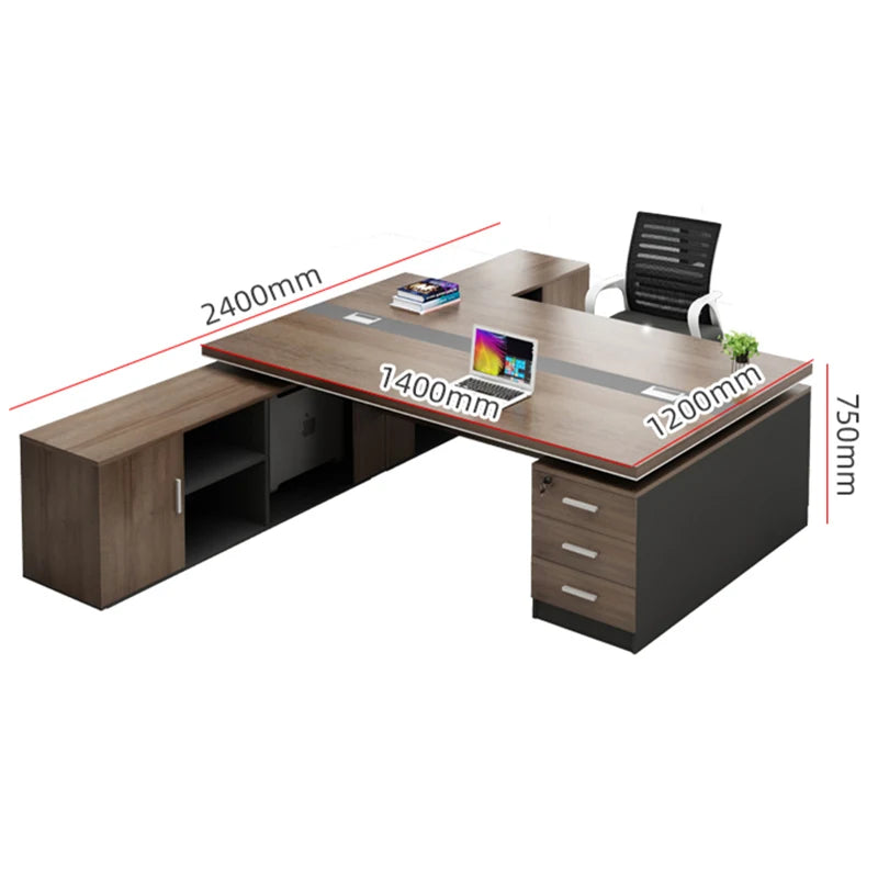 Luxury Executive Office Desks WorkStorage Home Computer Pullout Under Office Table White Tavolo Scrivania Ufficio Furniture