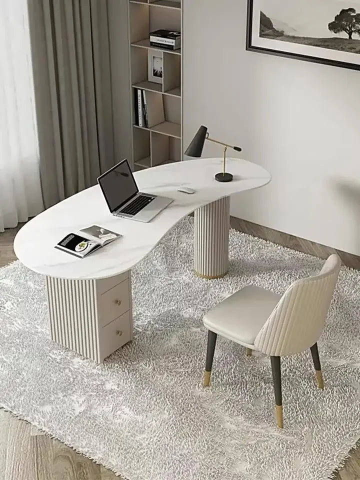 Light luxury rock slab irregular office computer desk designer desk, beauty salon, medical consultation reception