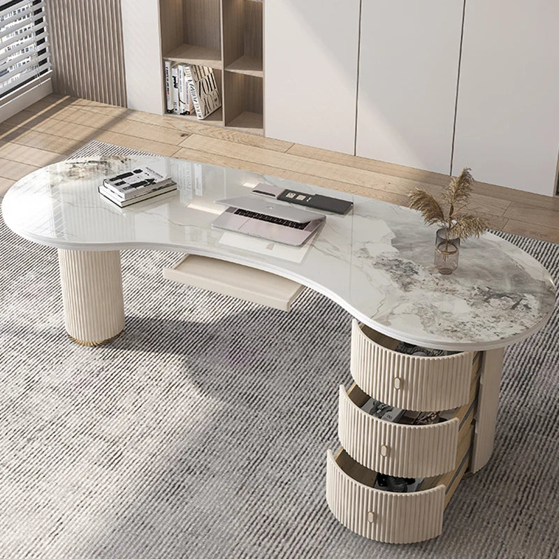 Reception Executive Office Desk Modern Writing Gaming White Computer Table Console Meeting Schreibtisch Media Console Furniture