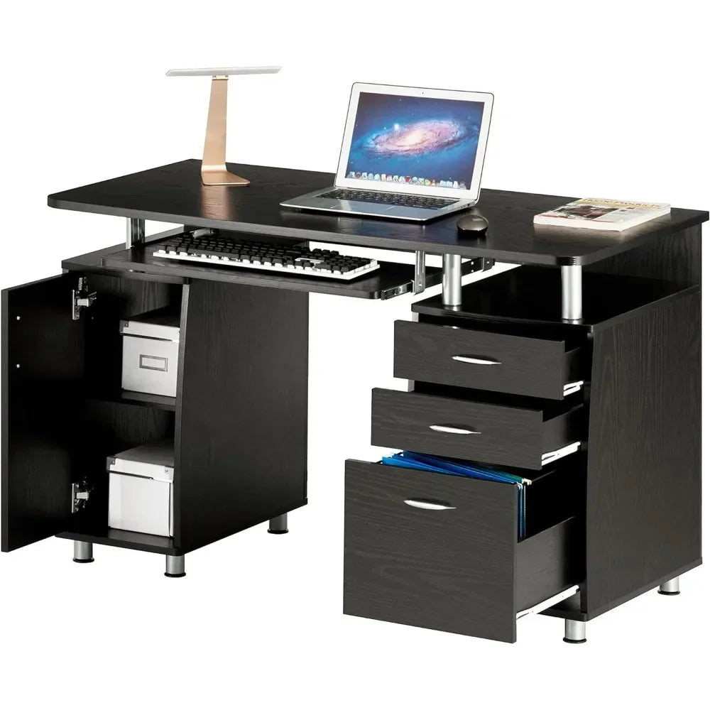 Espresso Writing Desk 47.25" Ergonomic