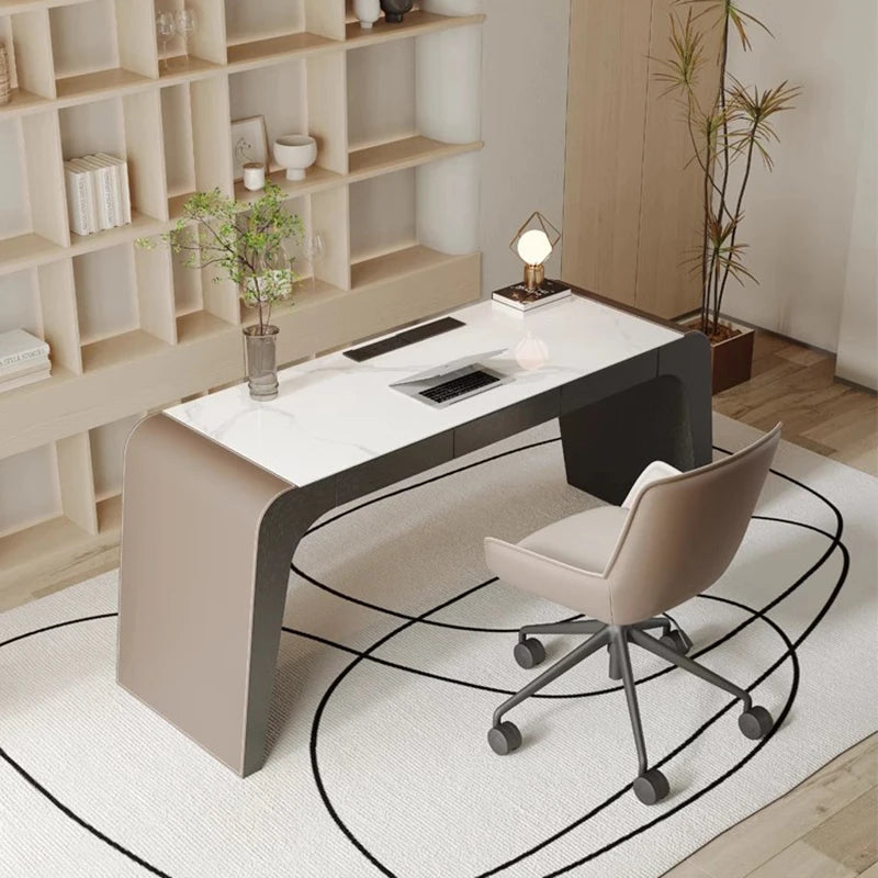 Luxury Modern Work Table Drawers Computer Console Workstation Office Desk Executive Writing Tavolo Da Lavoro Office Furniture