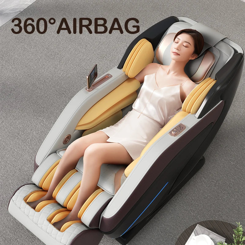 Jare V9 Full Body 4d Zero Gravity Electric Price Leather Parts Luxury Heating Massage Chair Jade Massage Head Touch screen