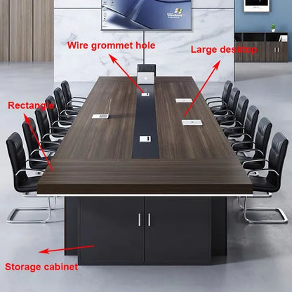 Fashion Modern Large Conference Long Table Meeting Conference Table 12 People Meeting Desk