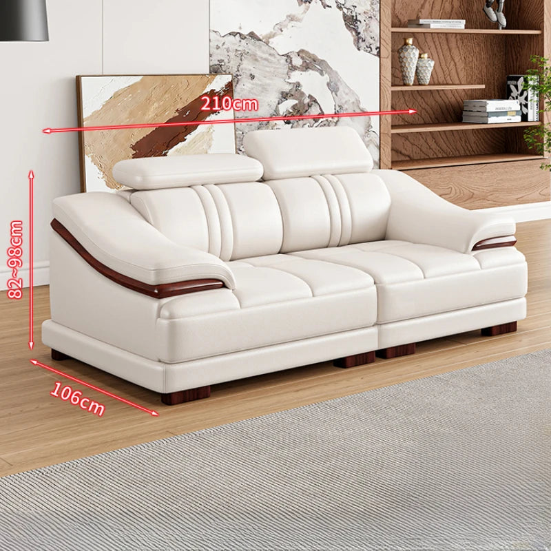 Nordic Luxury Fancy Sofas Genuine Leather Designer Reclining Lounge Sofa Loveseat White Sofy Do Salonu Apartment Furniture