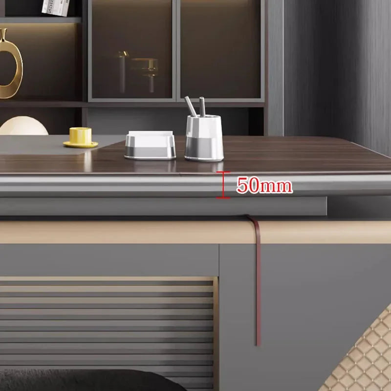 Executive Office Desk Luxury Standing Drawers Modern L Shaped Storage Organizer Desk Table Corner Escritorio Office Furniture