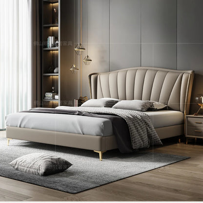 Pretty King Size Double Bed Frame Wood Luxury Italian Superking Bed Comferter Modern Camas De Dormitorio Furniture Home