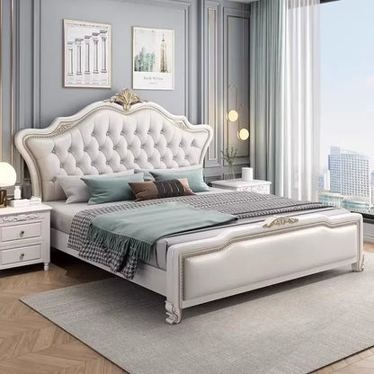 King Size Luxury Double Bed European Pretty Living Room Frame Double Bed Princess Modern Cama Matrimonial Bedroom Furniture