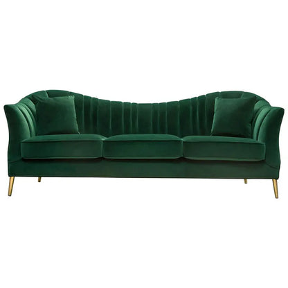 Vintage Velvet Sofa Gold Legs Christmas Luxury Armchair Loveseat Sofa Curved Banquet Green Divani Soggiorno Bedroom Furniture