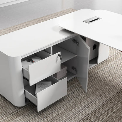 Drawers Writing Desk Work Computer Table Shelf Office Desks Coffee Storage Corner Scrivania Gaming Grande Office Decoration