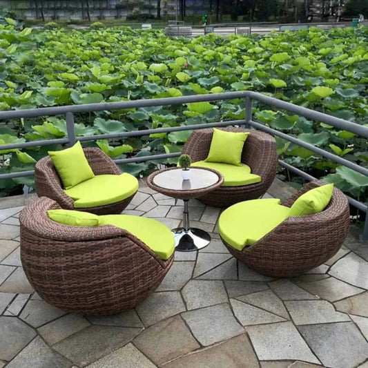 Vine chair coffee table, balcony, small coffee table, living room, table and chair combination, outdoor furniture, creative leis