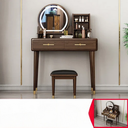 Aesthetic Design Dresser Cabinet Brown Nordic Modern Wood Modern Makeup Table Storage Organizer Mesa De Maquillaje Furniture