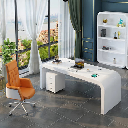 Shelves Executive Office Desk Table Meeting Reception Computer Vanity Makeup Industrial Luxury Escritorio Laptop Furniture Room