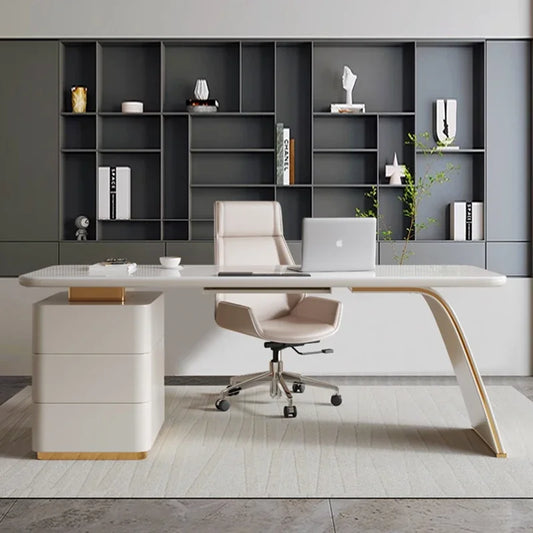 Drawers Standing Office Desk Executive Workbench Luxury Computer Office Desk Meeting  Cameretta Modern Furniture