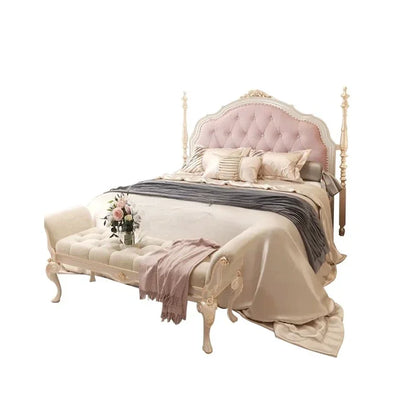 Royal Queen Double Bed European Luxury Leather Platform Full Size Bed Frame Modern Multifunctional Cama Box Casal Furniture