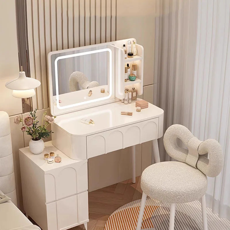 Light White Dressing Table Large Makeup Mirror Desk Chair Accessories Comfortable Vanity Table Cheap Vestidores Home Furniture