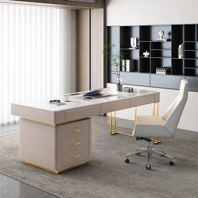 Drawers Workbench Executive Desk Writing Console Counter Office Desk Computer Luxury Scrivanie Per Ufficio Luxury Furniture