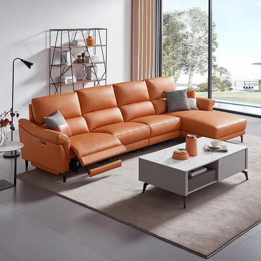 Luxury Reclining Sofas Puffs Leather Couch Electric Reclinable Modular Sleeper Sofa Bed Floor Chaise De Bureaux Salon Furniture