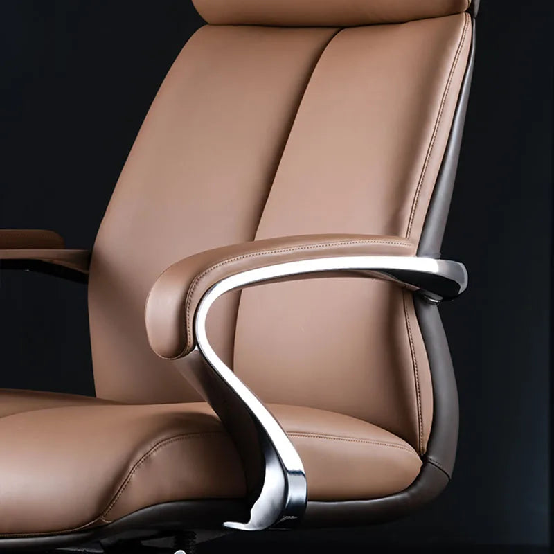 Italian Luxury Leather Boss Office Chair Comfortable Computer Book Chair Cowhide President's Swivel Cadeira Office Furniture