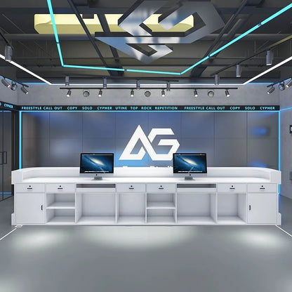 Design Light Reception Desks Stylish White Luxury Modern Reception Desks Beauty Salon Mostrador Negocio Commercial Furniture