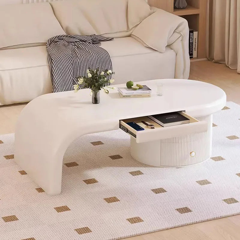 Irregular Mechanism Coffee Tables Storage Aesthetic Unique White Coffee Tables Modern Minimalist Mesa Living Room Furniture