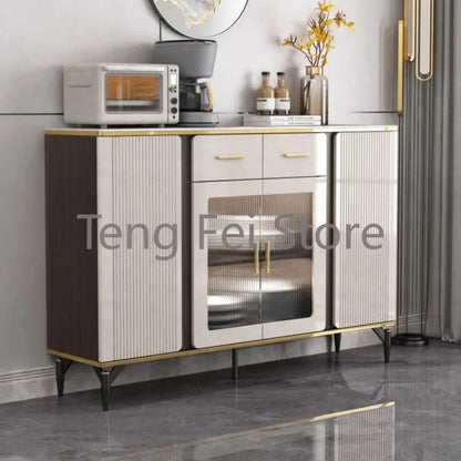 Closet Locker Sideboard Drawers Living Room Nordic Luxury Glass Display Sideboard Kitchen Storage Credenza Home Furniture SR50CG