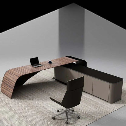 Ceo Office Furniture Desk Workstation Modern Manager Boss L Shape Table Luxury Executive Office Desk With Chair