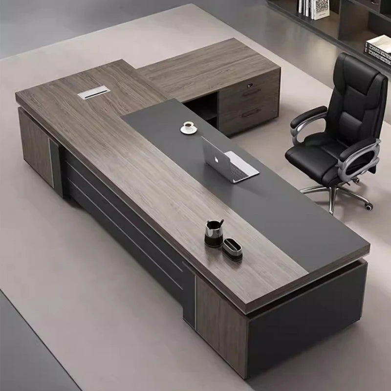 Shelf Executive Office Desk Long School European Luxury Computer Desks Secretary Floor Escritorios De Ordenador Modern Furniture