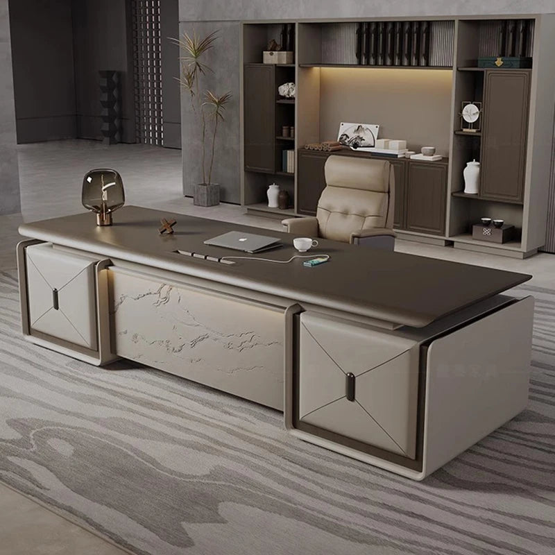 Corner Italian Office Desks Boss Luxury Modern Storage Executive Drawers Office Desks Simple Mesas De Computador Furnitures