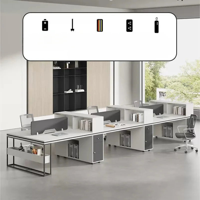 Computer Staff Office Desks Employee Modern Simplicity Combination Office Desks Multiple Seats Bureau Meuble Equipment QF50OD