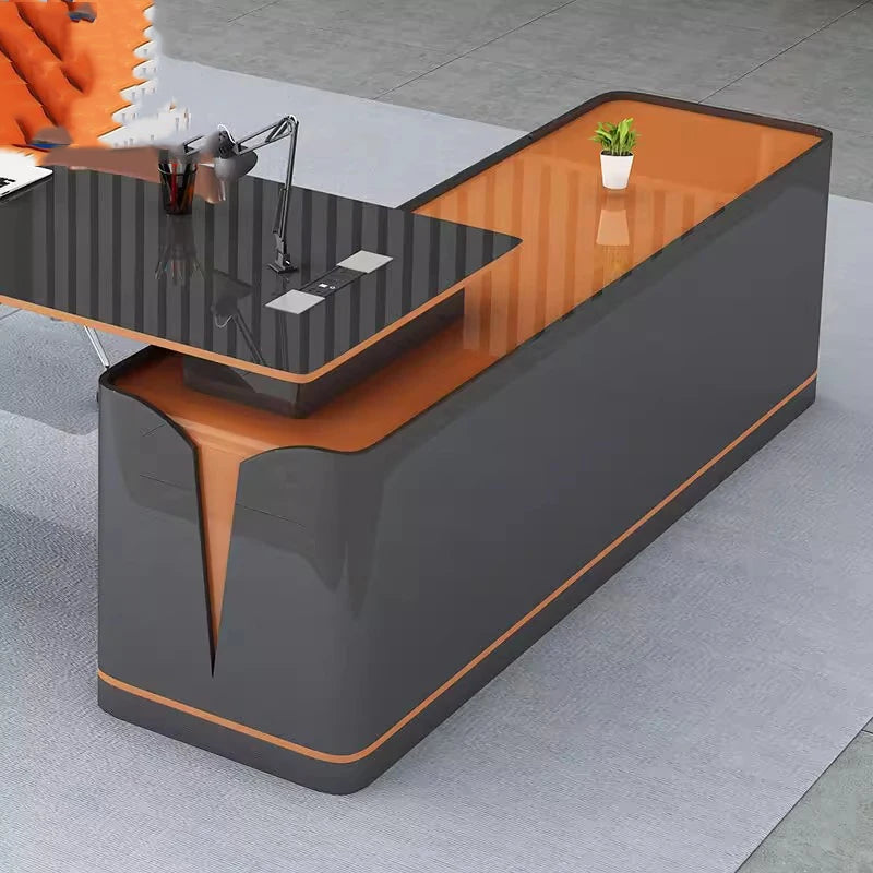 Drawers Modern Executive Desk Workbench Computer Luxury L Shape Office Desk Meeting Storage Mesa Escritorio Luxury Furniture