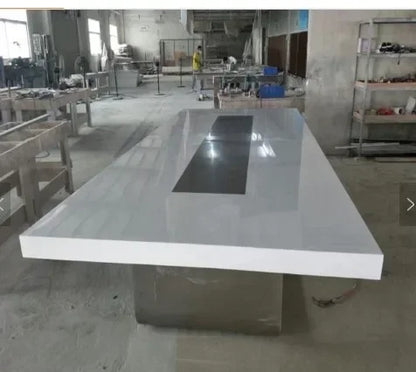 Conference Room Table Design Office White Quartz Stone Corians Marble Top Modern Long Conference Table ,Office Desk Table