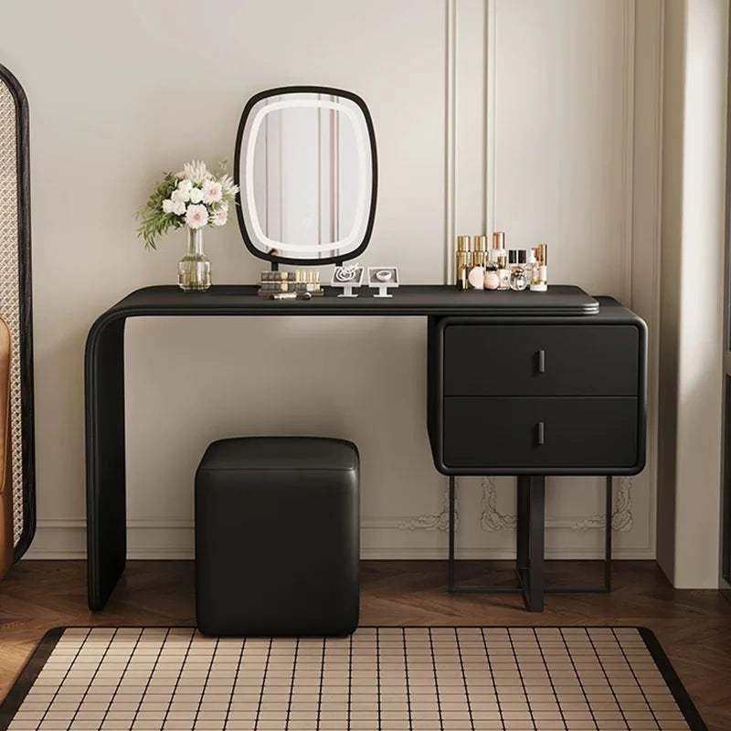 Modern Brown Vanity Table Minimalist Beauty Women Drawer Miniature Room White Home Dressers Luxury Toaletka Living Furniture