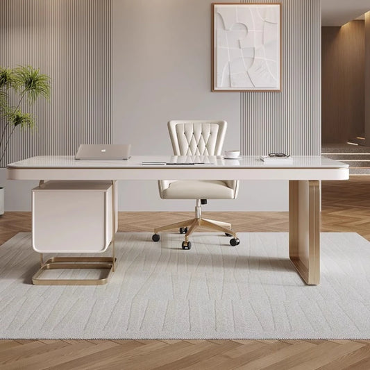 White Modern Executive Office Desk Table Corner Writing Vanity Stand Up Desk Table Study Scrivania Ad Angolo Home Furniture