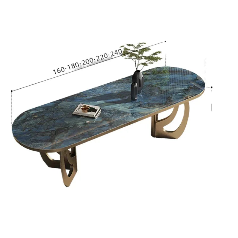 **luxury Kitcjen Dining Table Set 6 People Desk legs metal Marble Dining Table Coffee Multifunctional mesa comedor home furnitur