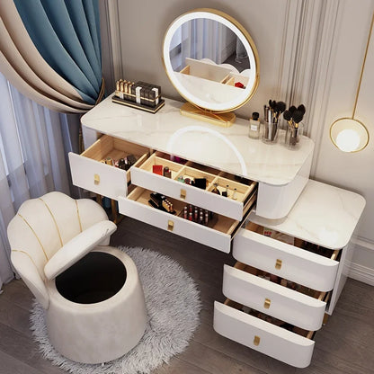 Bedroom Makeup Dressing Table Modern Girls Organizers Storage Dressing Table Nordic Luxury Tocador Maquillaje Home Furniture