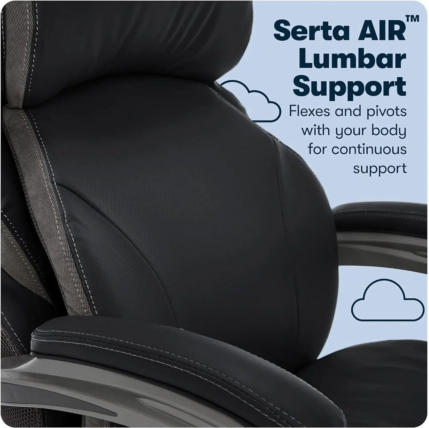 Big and Tall Executive Office Chair AIR Technology and Smart Layers Premium Elite Foam Supports up to 350 Pounds Bonded Leather