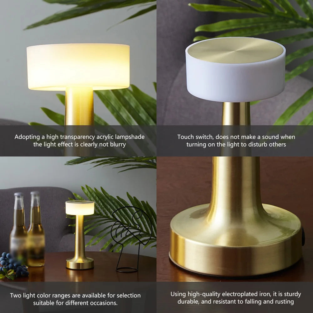 Retro Table Lamp Metal Touch Dimming