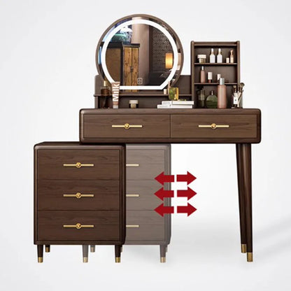 Aesthetic Design Dresser Cabinet Brown Nordic Modern Wood Modern Makeup Table Storage Organizer Mesa De Maquillaje Furniture