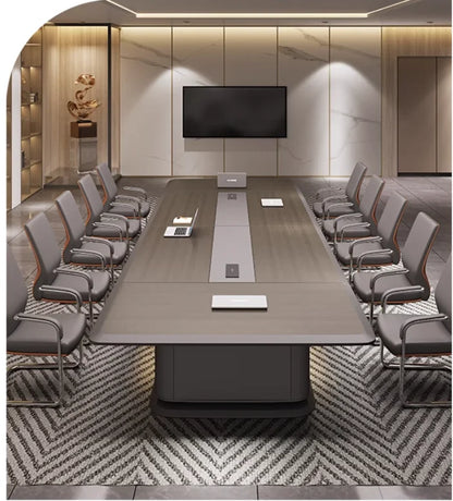 Large office conference table Long table Modern conference room negotiation table High-end light luxury lacquered furniture