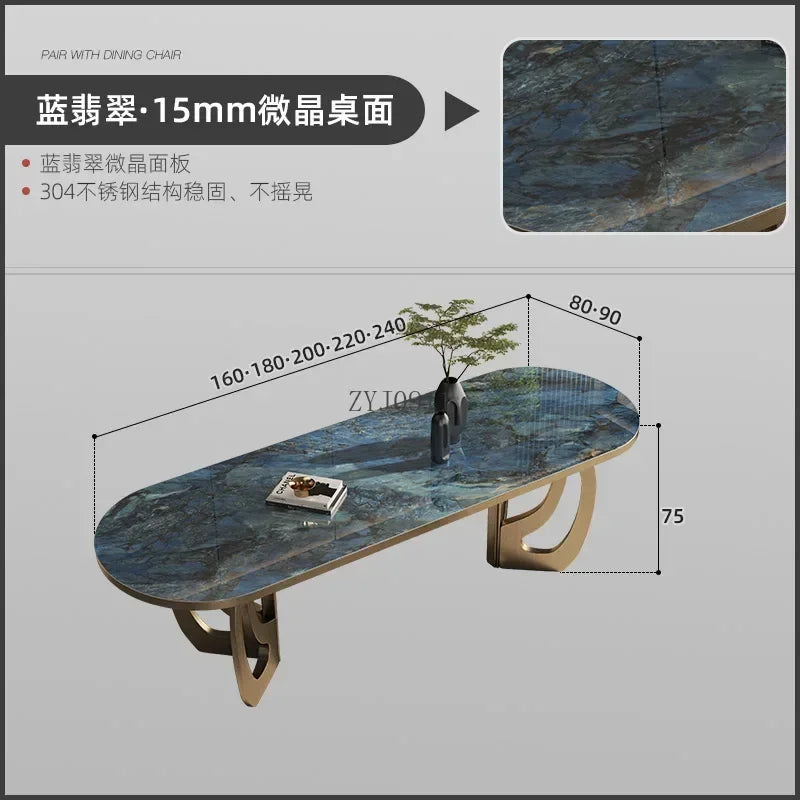 **luxury Kitcjen Dining Table Set 6 People Desk legs metal Marble Dining Table Coffee Multifunctional mesa comedor home furnitur