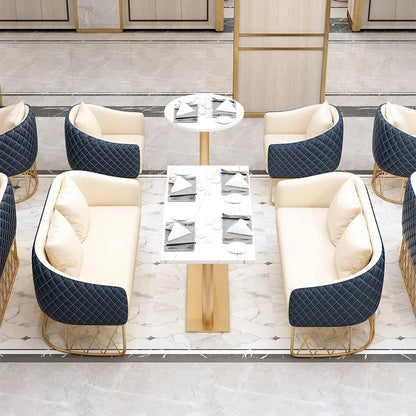 New 2024 Modern Light Luxury Apartment Villa Restaurant Cafe Living Dining Room Furniture Sets Marble Tables Chairs Set Custom