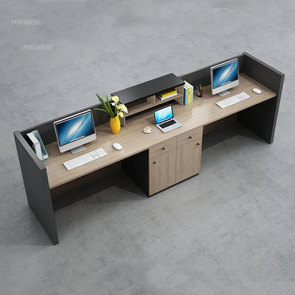 Company Reception Desks Modern Office Furniture Consulting Service Table Beauty Salon Reception Desk Simple Shop Cashier Counter