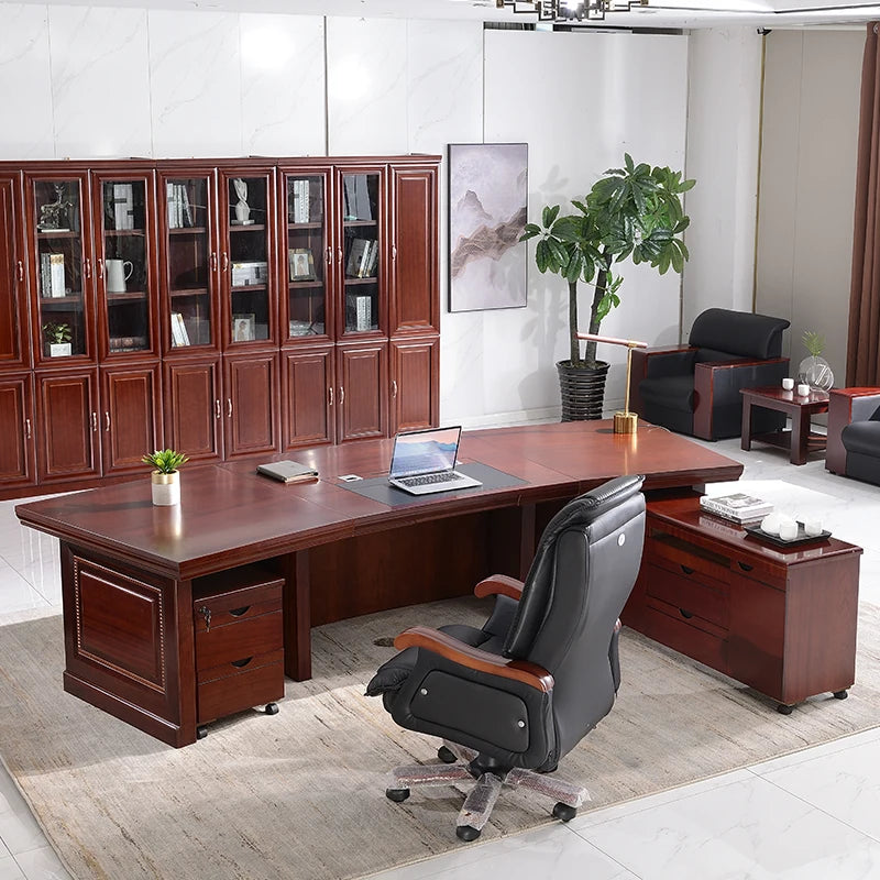 President Luxury Desk Table Non Slip Ma Office Drawers Writing Free Shipping Desk Table Boss Modern Mesa Escritorio Furniture