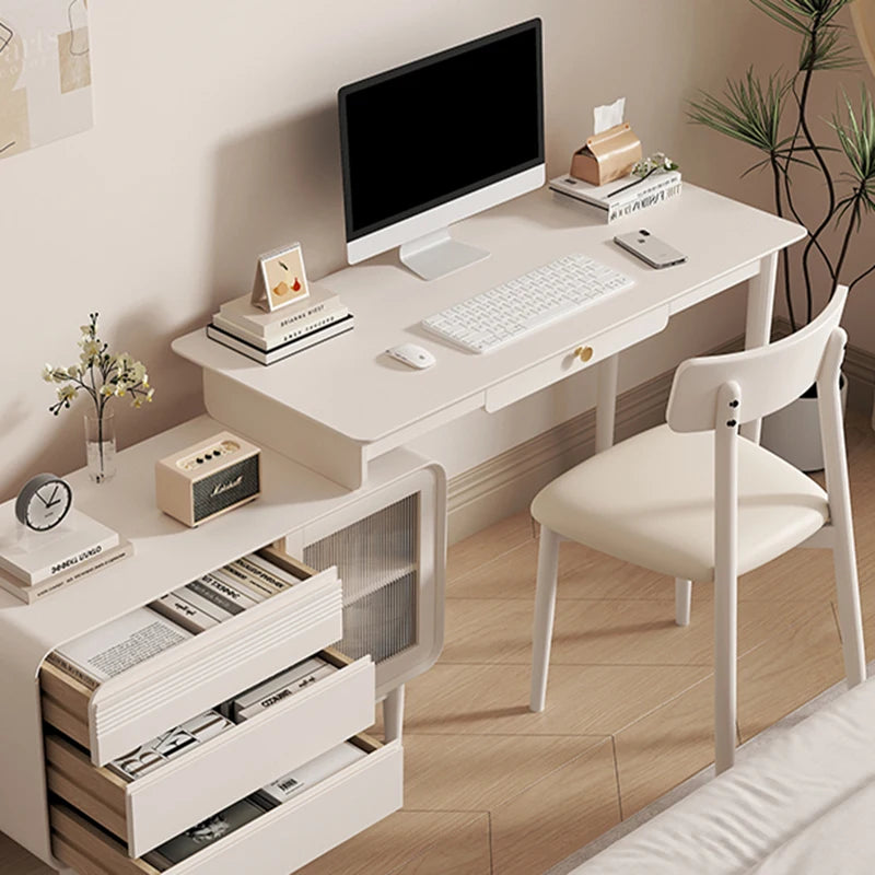 Reception Executive Work Desk Modern Writing Gaming White Computer Table Console Drafting Schreibtisch Media Console Furniture