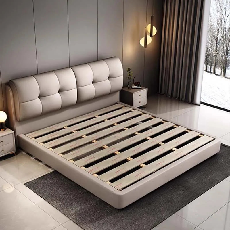 Nordic Marriage Bed Luxury Queen Size Wood Modern Bedroom Bed Storage Space Camas Y Muebles Para El Hogar Hotel Furniture