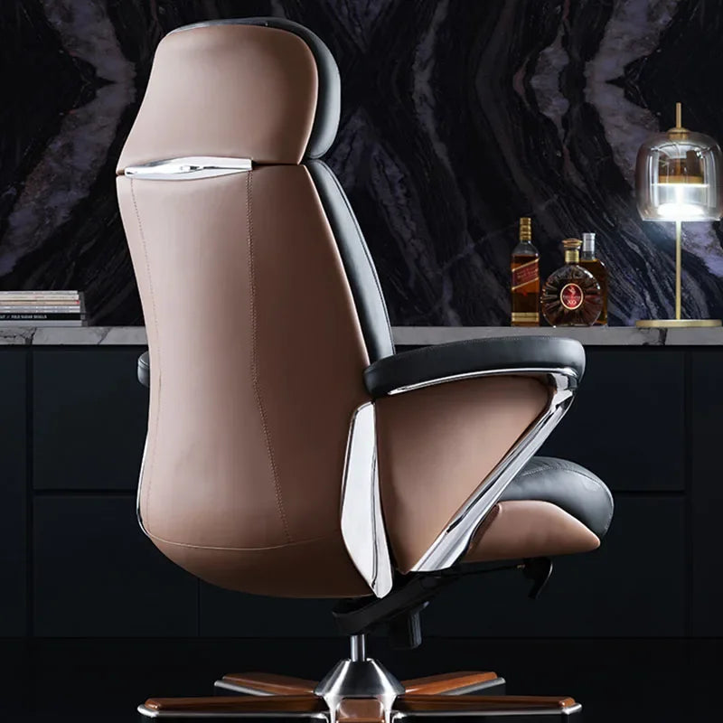 Leather Office Chair Free Shipping Black Designer Nordic Office Chair Back Support Lounge Home Silla Oficina Computer Armchair