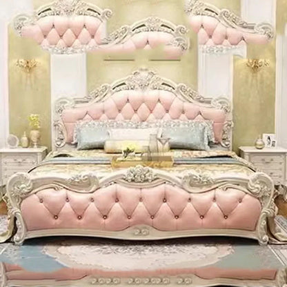 Luxury Queen Double Bed Nordic Wood High End Twin Frame Double Bed Girl Sleeping Letti Matrimoniali Furniture For Bedroom