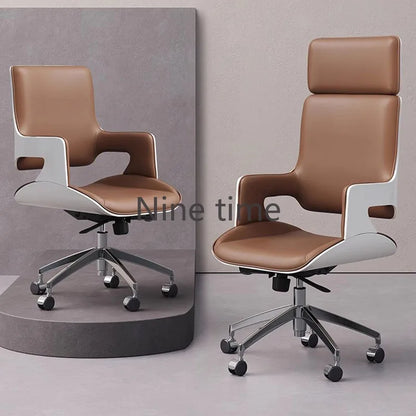 Swivel Leather Office Chairs Armchair Mobile Boss Massage Clients Computer Chair Designer Salon Sillas De Oficina Furnitures