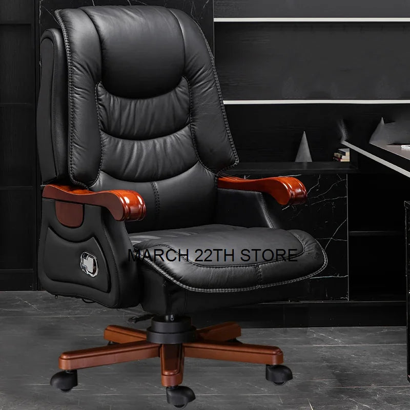 Massage Luxury Office Chair Ergonomic Neck Support Office Conference Chair Leather Revolve Cadeira Computador Office Furniture