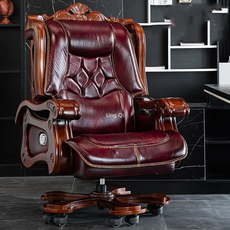 Home Long Sitting Office Chair Rotatable Leather Luxury Executive Gaming Chair Ergonomic Comfy Cadeira Gamer Office Furniture